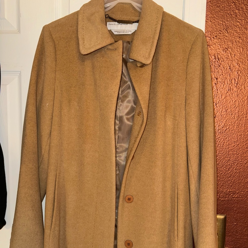 Perry Ellis Camel Hair trench coat